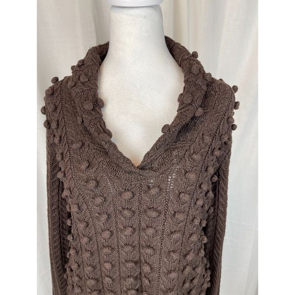 TapeMeasure Anthropology Brown 3D Textured Knit Sweater – Size L, Cozy & Unique - Picture 5 of 7
